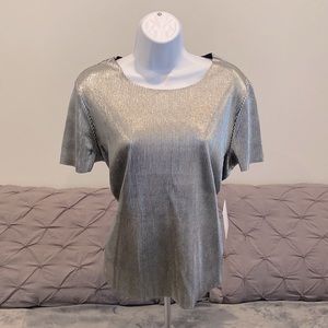 Kensie top iridescent silver NWT